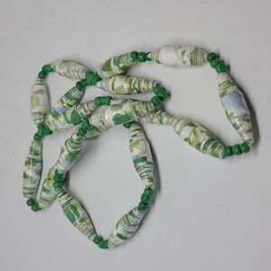 Green Paper Bead Necklace